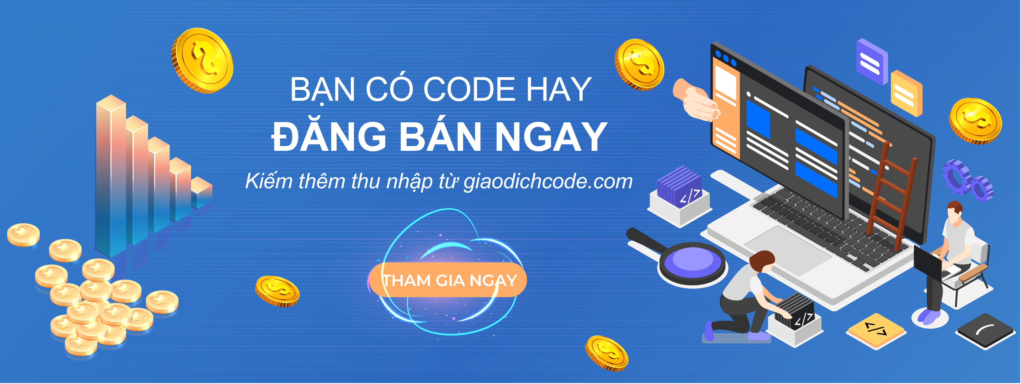 Đăng bán code kiếm thêm thu nhập tại giaodichcode.com