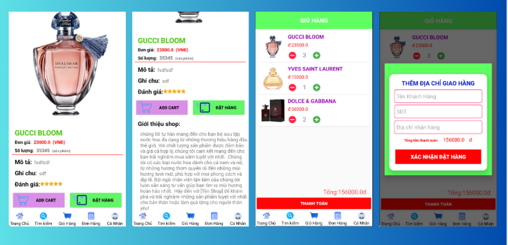 (ANDROID JAVA + SQLITE + BÁO CÁO WORD ) App bán hàng nước hoa đẹp android có đầy đủ chức năng quản trị và đặt hàng.