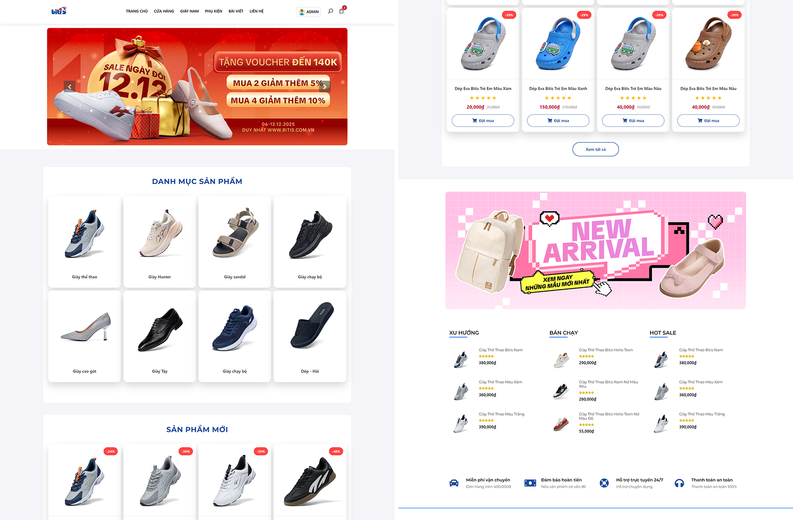 Full code website bán giày dép phụ kiện php mysql shop giày dép adidas shoes