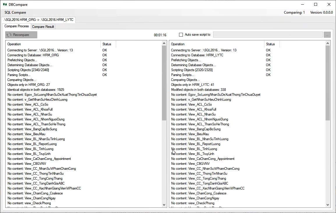 Source code đồng bộ cấu trúc database SQL