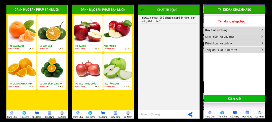 (ANDROID KOTLIN+ SQLITE +BÁO CÁO WORD) App bán trái cây nông sản android kotlin có đầy đủ chức năng quản trị và đặt hàng,mini chat.