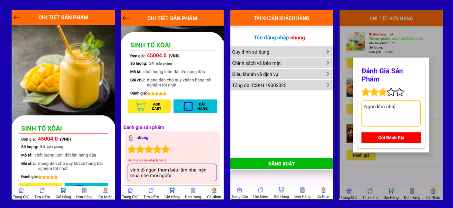 (ANDROID JAVA + SQLITE + BÁO CÁO WORD) App đặt đồ ăn nhanh android có quản trị và người dùng, đánh giá sản phẩm sau khi mua, đặt hàng, tiến trình thực hiện đơn hàng, các chức năng thêm, sửa, xóa