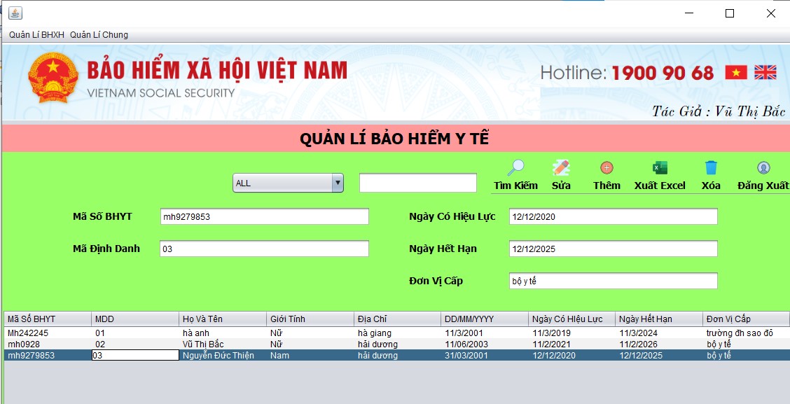 Full Code + Báo Cáo đồ án hệ thống quản lí khám bệnh đầy đủ chức năng quản trị , xuất file Excel hóa đơn kết quả khám bệnh vé khám - JavaSwing