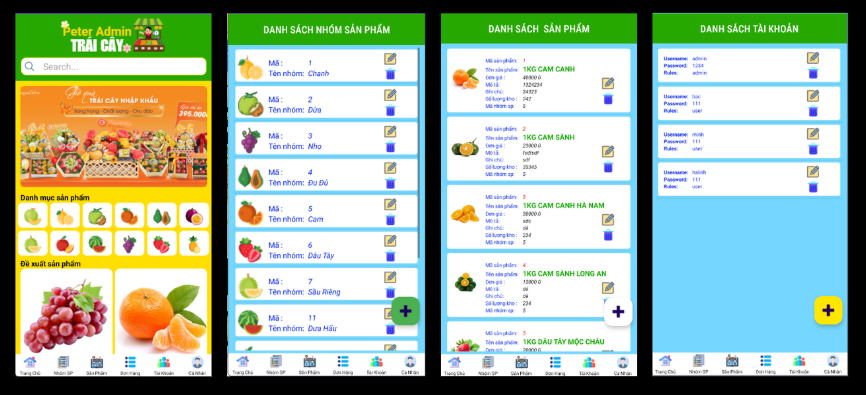 (ANDROID KOTLIN+ SQLITE +BÁO CÁO WORD) App bán trái cây nông sản android kotlin có đầy đủ chức năng quản trị và đặt hàng,mini chat.