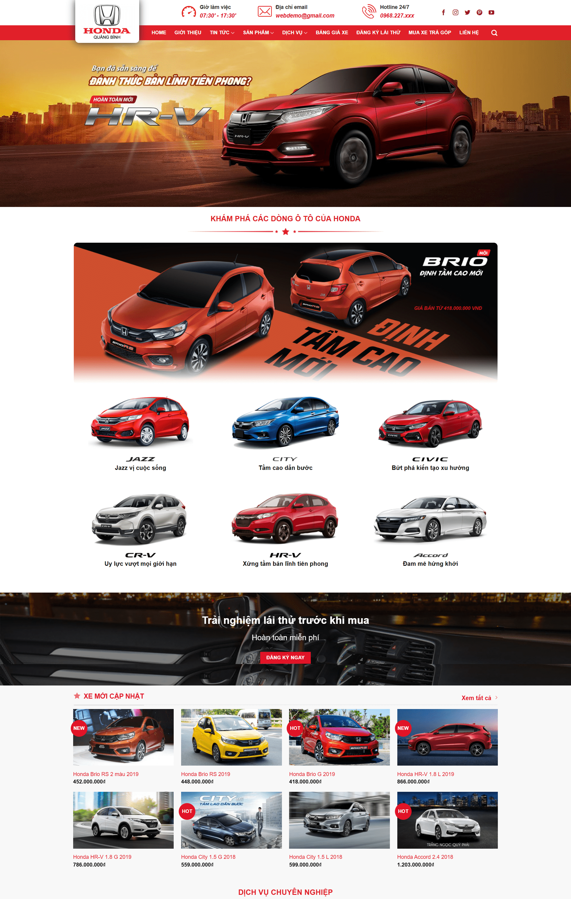 Source code website ô tô theme wordpress website ô tô giới thiệu dịch vụ ô tô báo giá xe ô tô Honda Toyota Hyundai