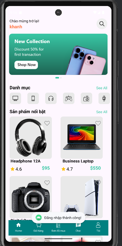 Chia sẻ Full source code App bán hàng công nghệ Android có báo cáo