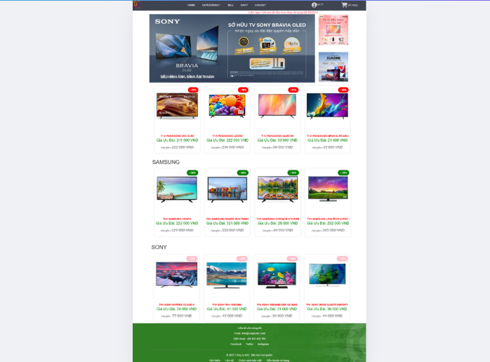 Đồ án + Báo Cáo website shop bán Ti Vi bằng PHP & MYSQL đầy đủ chức năng quản trị và người dùng: giỏ hàng, đặt hàng (kèm báo cáo WORD 60 trang đủ 7 loại UML)