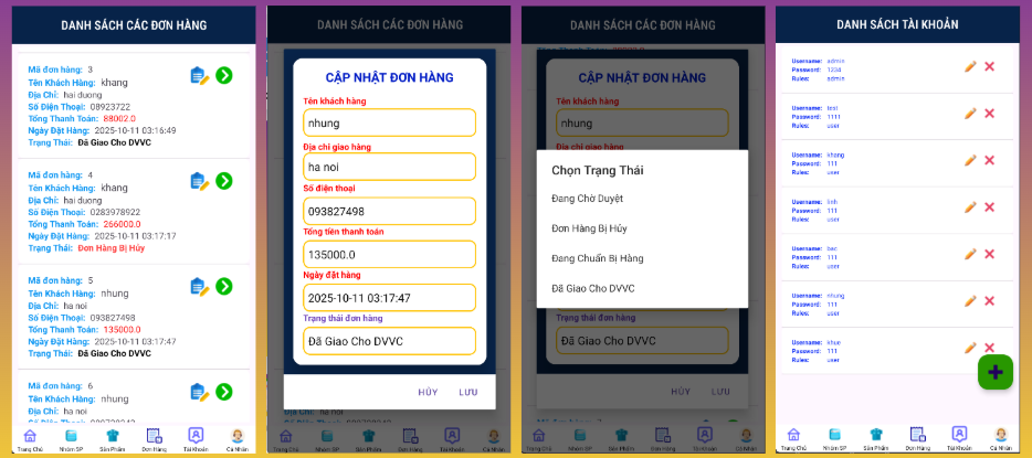 (ANDROID JAVA + SQLITE + BÁO CÁO WORD) App bán đồng hồ đeo tay android có quản trị và người dùng, đánh giá sản phẩm sau khi mua, đặt hàng, tiến trình thực hiện đơn hàng, các chức năng thêm, sửa, xóa