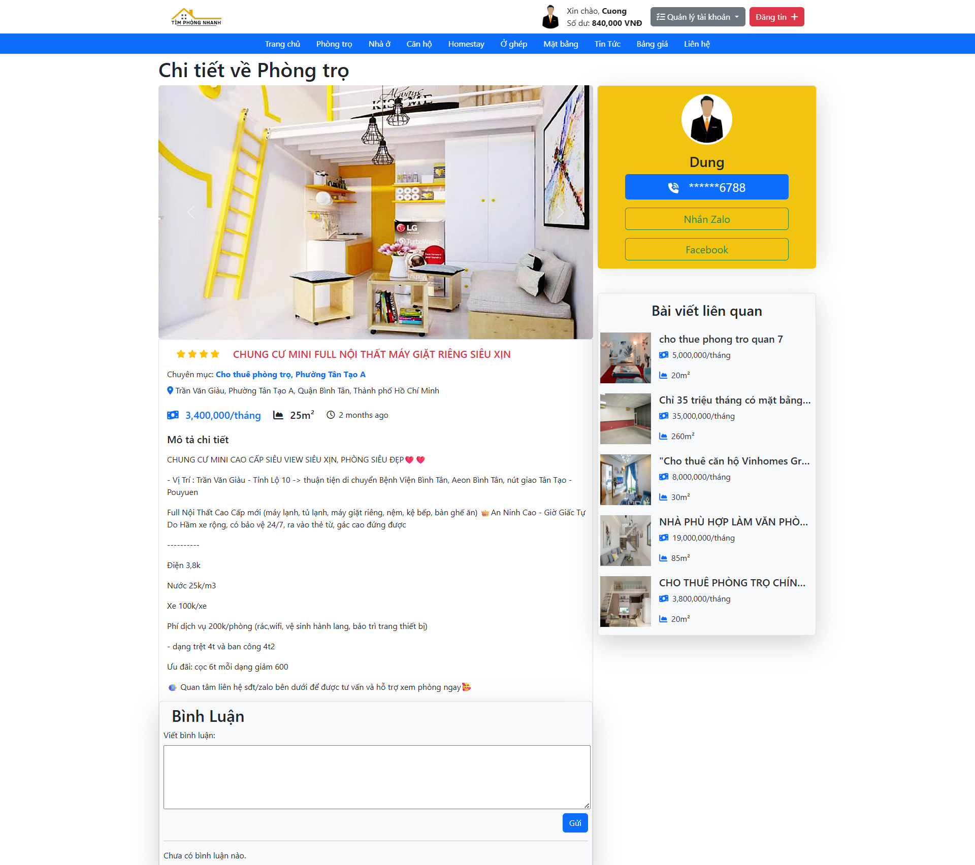 Source code website tìm phòng trọ quản lý nhà trọ có slide báo cáo đồ án