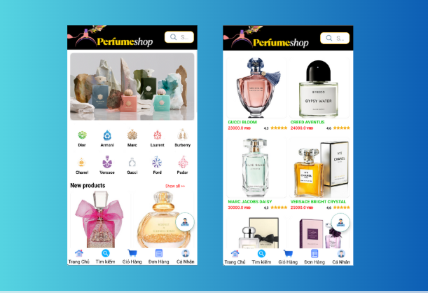 (ANDROID JAVA + SQLITE + BÁO CÁO WORD ) App bán hàng nước hoa đẹp android có đầy đủ chức năng quản trị và đặt hàng.