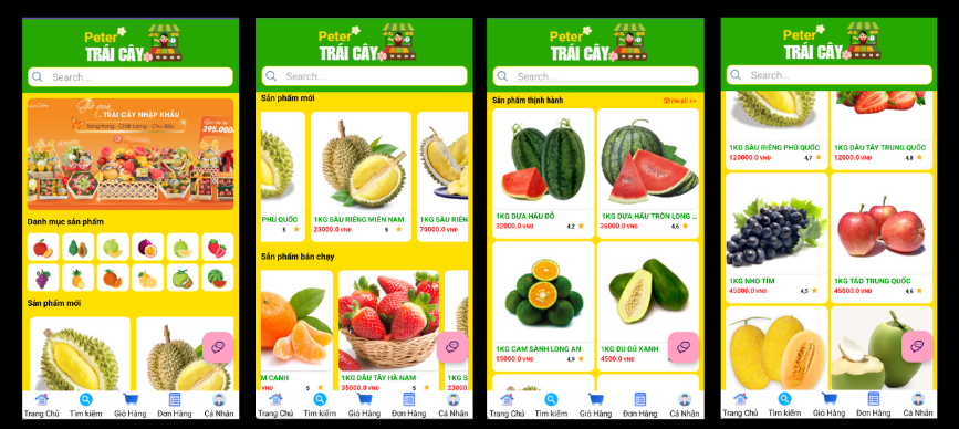 (ANDROID KOTLIN+ SQLITE +BÁO CÁO WORD) App bán trái cây nông sản android kotlin có đầy đủ chức năng quản trị và đặt hàng,mini chat.