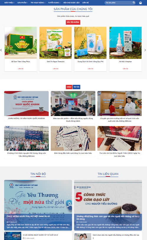 Fullcode Website viện y dược quân y Việt Nam bằng wordpress