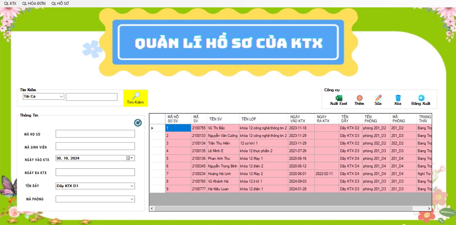 CHia sẻ ĐỒ ÁN + BÁO CÁO Phần Mềm Quản Lí Kí Túc Xá Trường Học .Bằng WINFROM C# SQLSERVER đầy đủ các chức năng quản trị