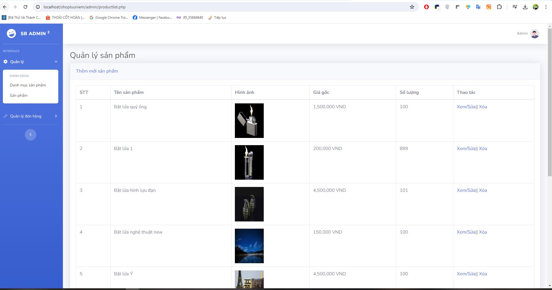 Website bán đồ Lưu Niệm handmade [PHP & MySQL]