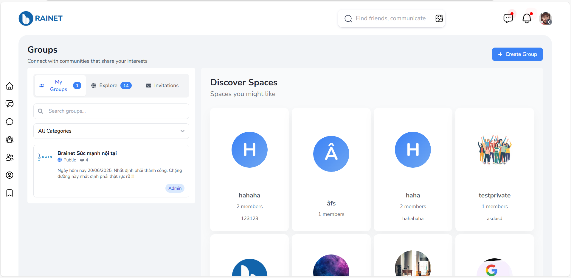Brainet - Social network for the digital knowledge community
