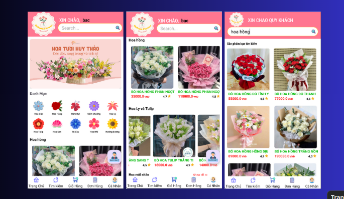(ANDROID JAVA + SQLITE + BÁO CÁO WORD) App bán hoa tươi android java có quản trị và người dùng, đánh giá sản phẩm sau khi mua, đặt hàng, tiến trình thực hiện đơn hàng, các chức năng thêm, sửa, xóa