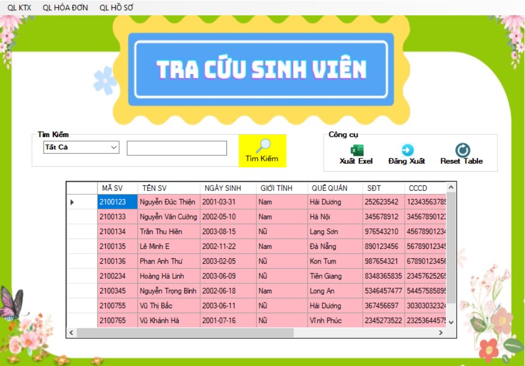 CHia sẻ ĐỒ ÁN + BÁO CÁO Phần Mềm Quản Lí Kí Túc Xá Trường Học .Bằng WINFROM C# SQLSERVER đầy đủ các chức năng quản trị