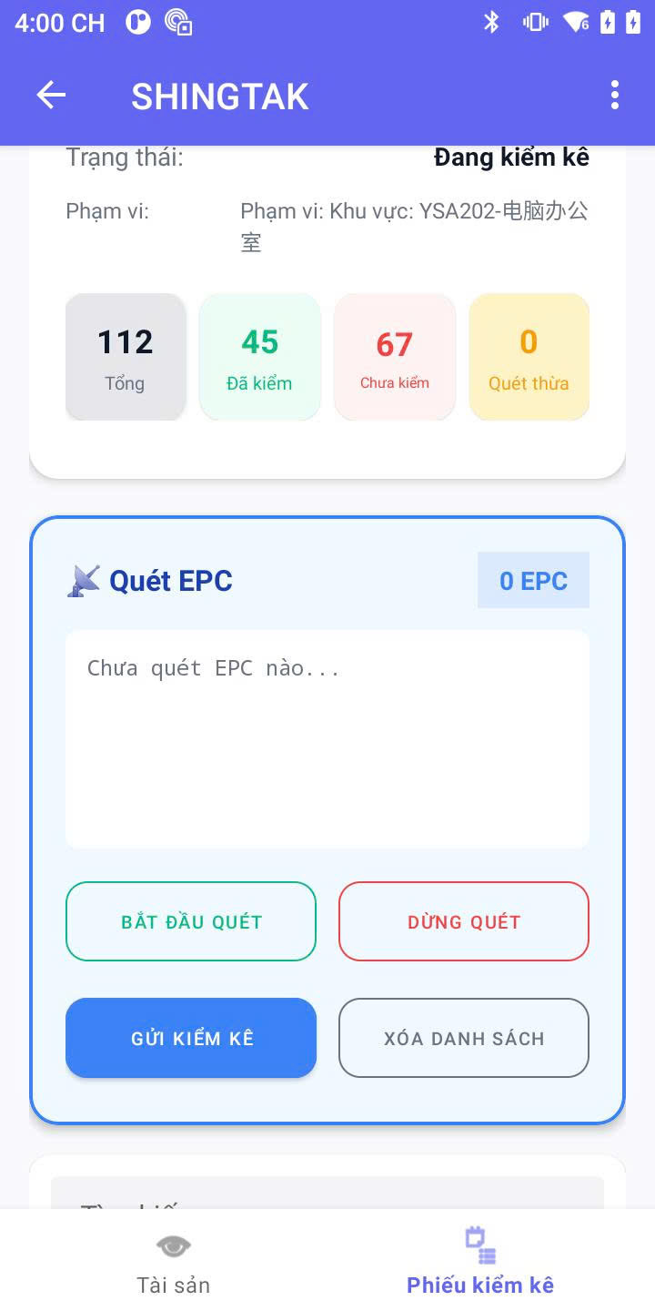 Code Hệ thống kiểm kê tài sản tự động sử dụng thẻ RFID UHF