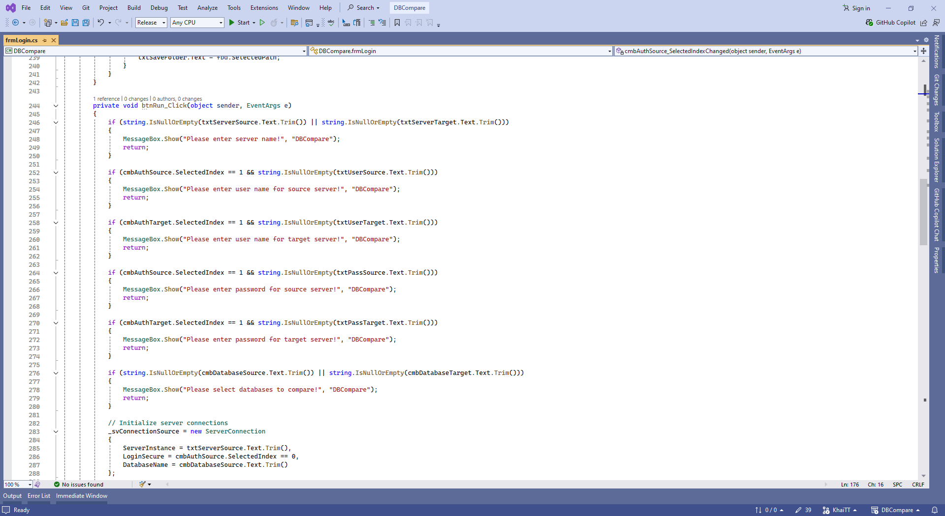 Source code đồng bộ cấu trúc database SQL