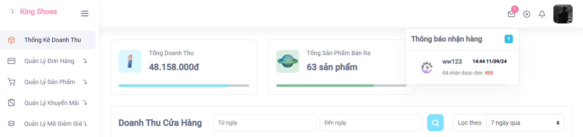 Xây dựng website TMĐT quản lý bán giày PHP Laravel tích hợp thanh toán COD,Momo,VNPay, thông báo đặt,hủy,nhận hàng bên ADMIN,... Full báo cáo và slide Luận văn tốt nghiệp