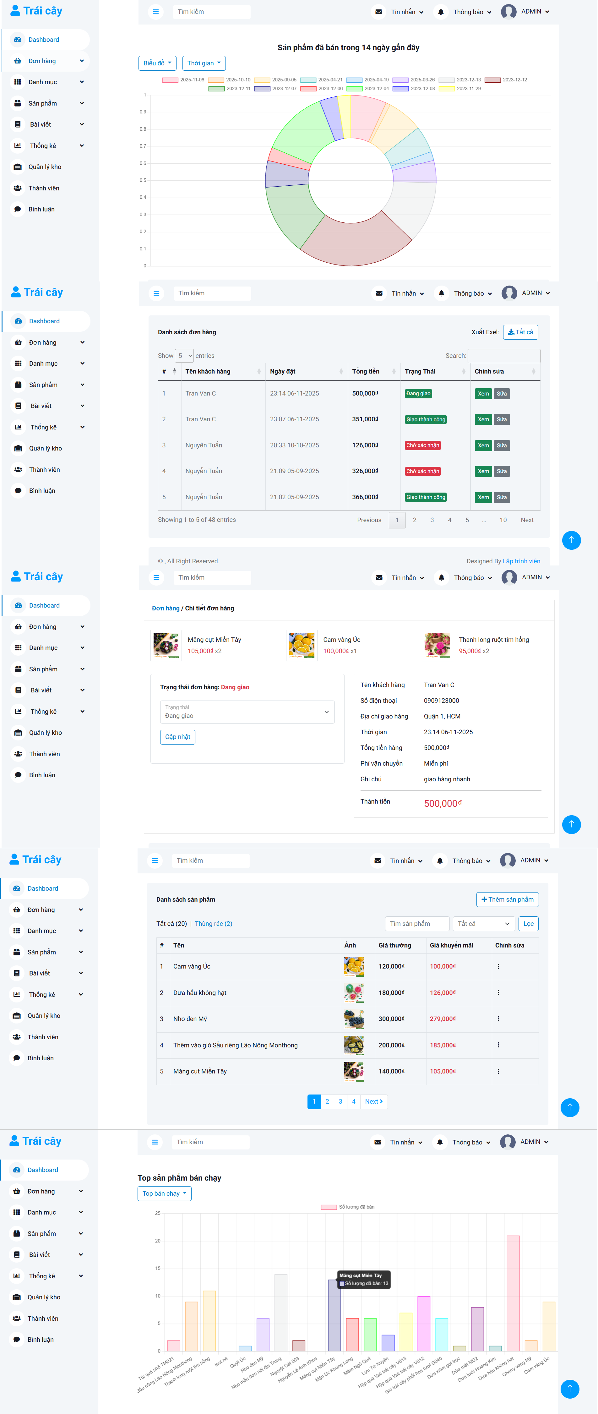 Full code website trái cây hoa quả php mysql thanh toán momo | Full báo cáo đồ án website trái cây