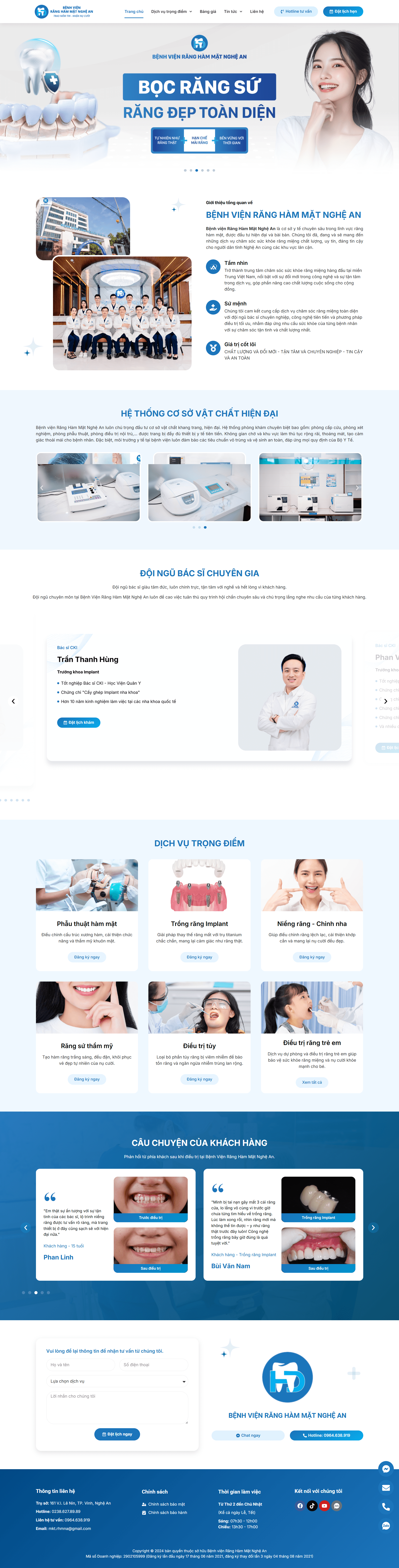 Website phòng khám răng hàm mặt bệnh viện | Landing page giới thiệu phòng khám bệnh viện | Dịch vụ răng sứ thẩm mỹ phòng khám răng bác sĩ bệnh viện