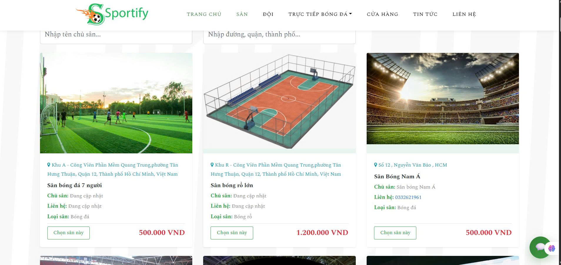 Source Code Website Đặt Sân Thể Thao ReactJS Spring Boot + Full Báo Cáo KLTN