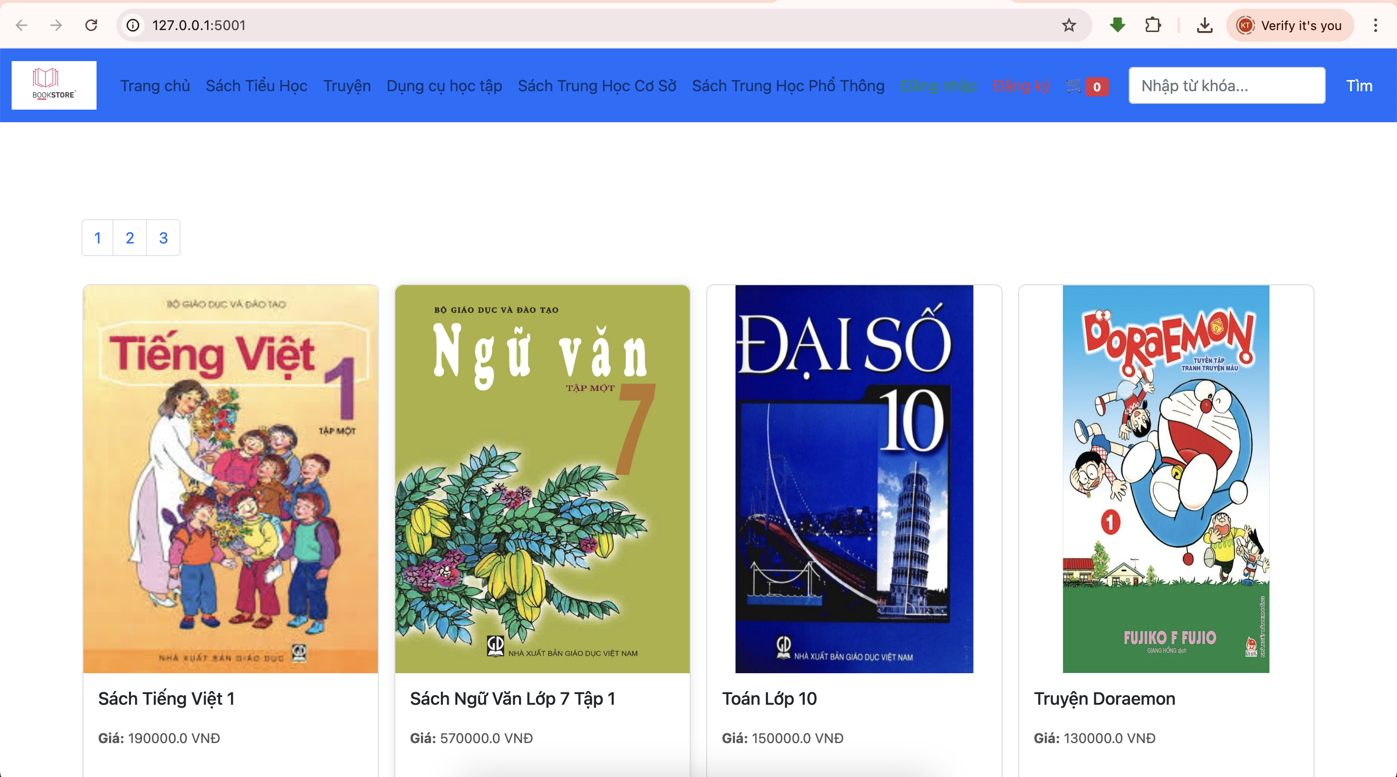Website bán sách bằng Python + MySQL