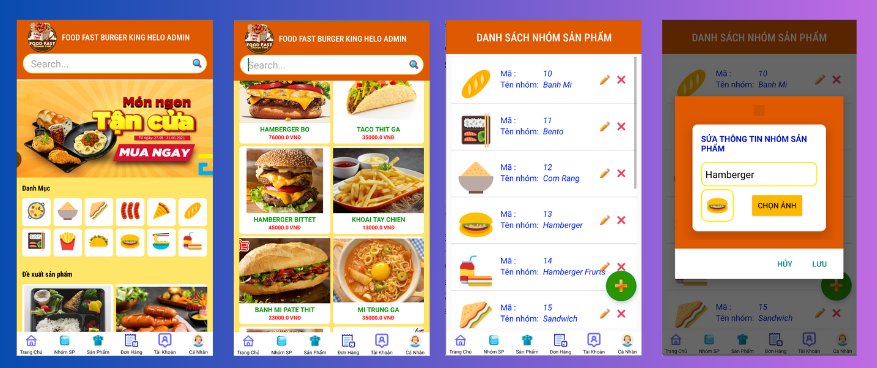 (ANDROID JAVA + SQLITE) App bán hàng đặt đồ ăn android có đầy đủ chức năng quản trị và đặt hàng, xem giỏ hàng thanh toán, xem chi tiết đơn hàng,...