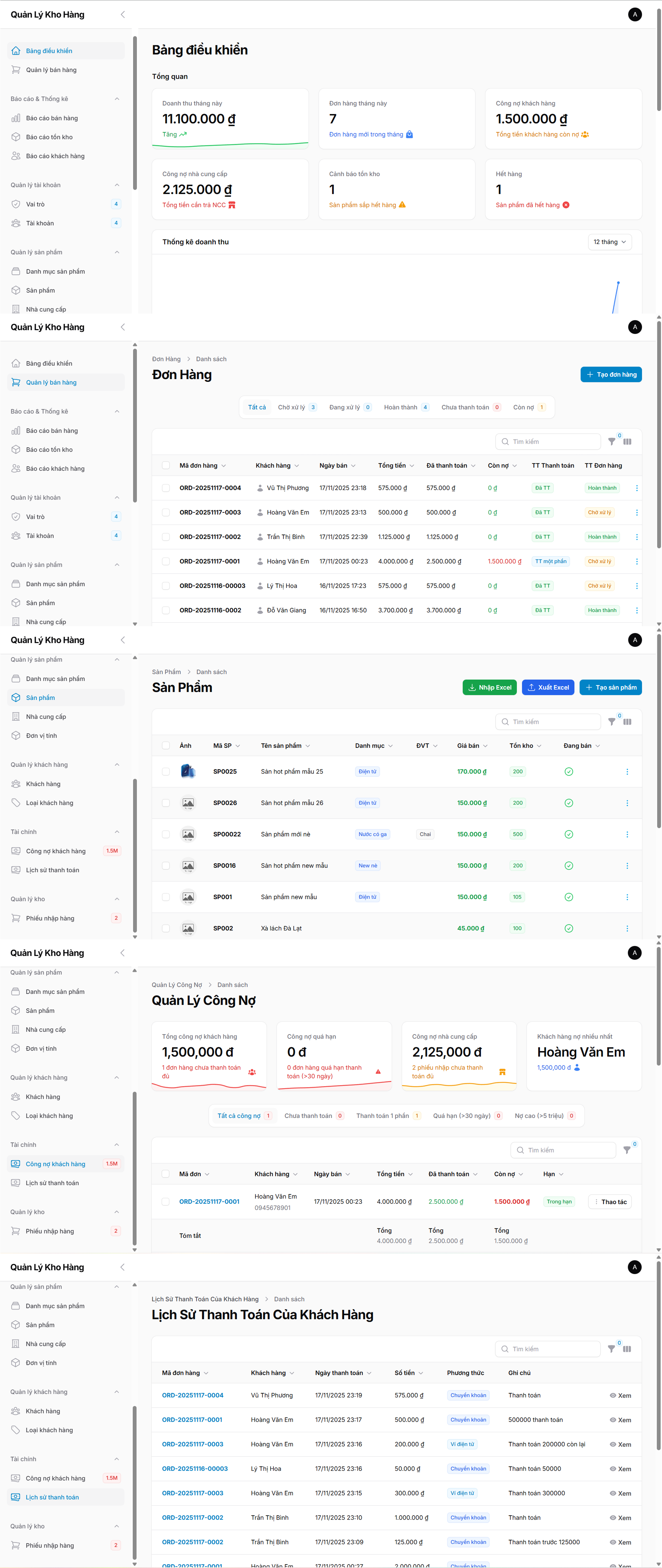 Phần mềm website quản lý kho hàng quản lý nhập hàng bán hàng | Quản lý kho hàng sản phẩm và khách hàng kho hàng tồn kho thu chi công nợ POS