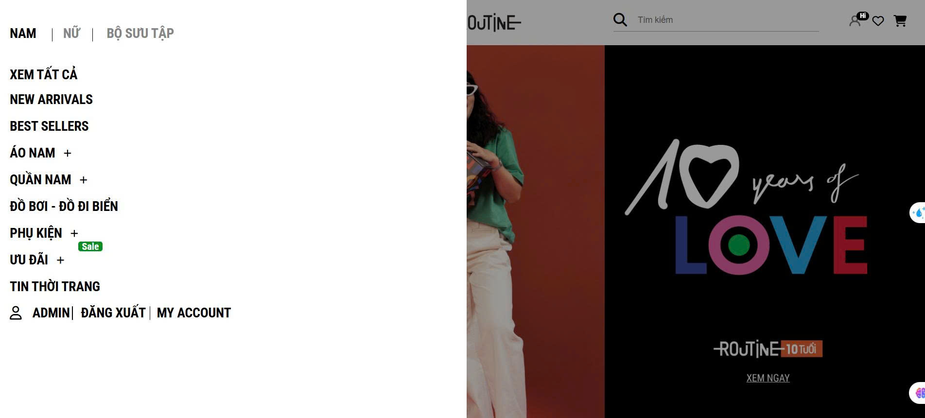 Website bán thời trang nam nữ