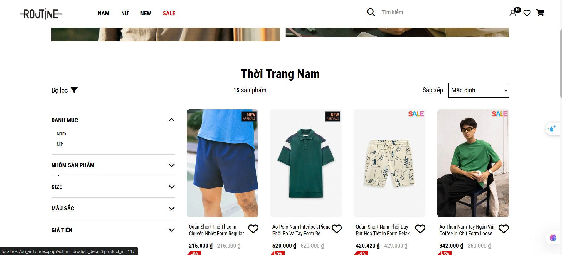 Website bán thời trang nam nữ