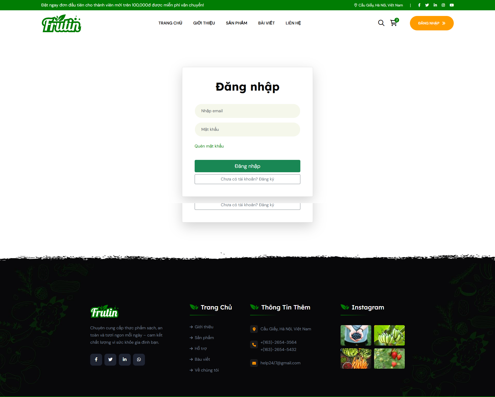 Chia sẻ source code website bán thực phẩm sạch organic food có thanh toán VnPay + xuất hóa đơn bằng laravel