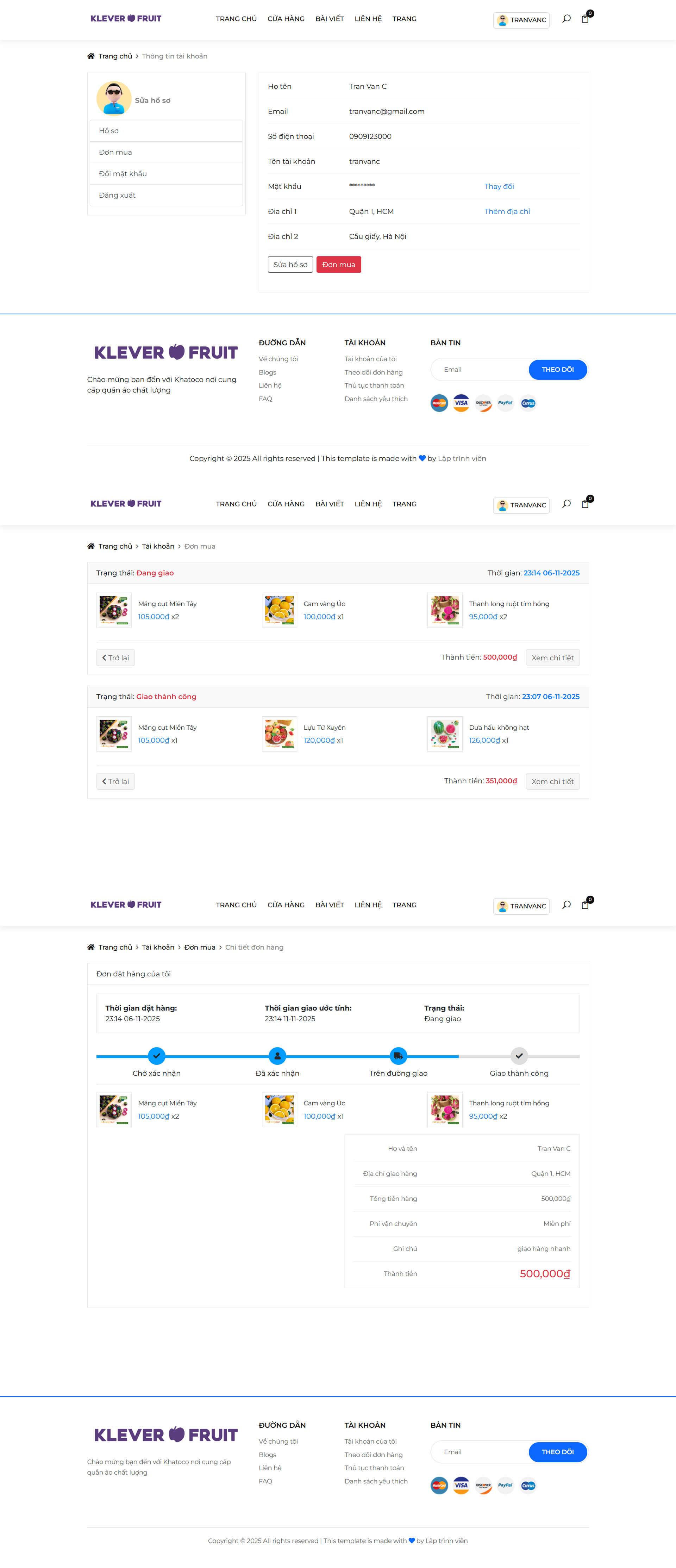 Full code website trái cây hoa quả php mysql thanh toán momo | Full báo cáo đồ án website trái cây