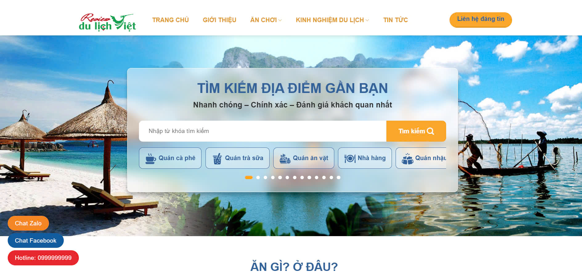 Theme wordpress review địa điểm ăn uống - du lịch chuẩn đẹp