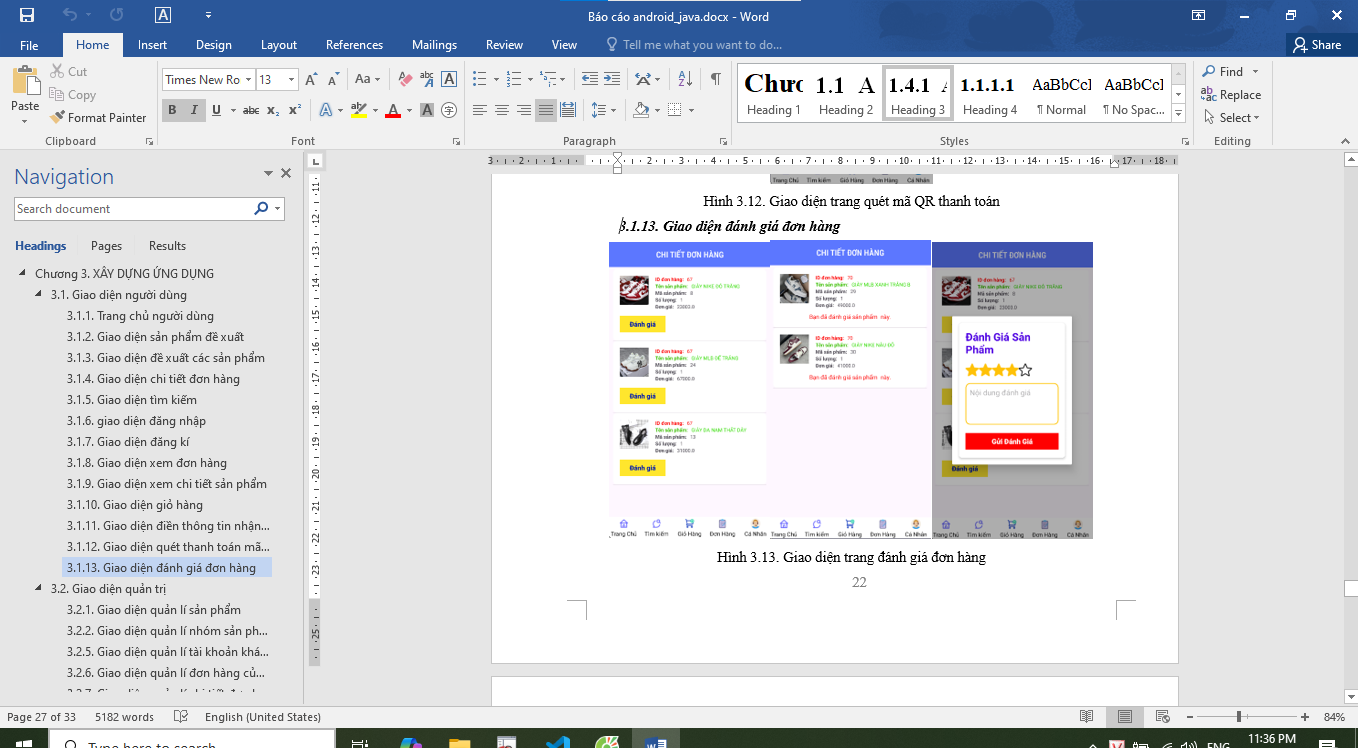 (ANDROID JAVA + SQLITE + BÁO CÁO WORD) App bán giày android java có quản trị và người dùng, đánh giá sản phẩm sau khi mua, đặt hàng, tiến trình thực hiện đơn hàng, các chức năng thêm, sửa, xóa