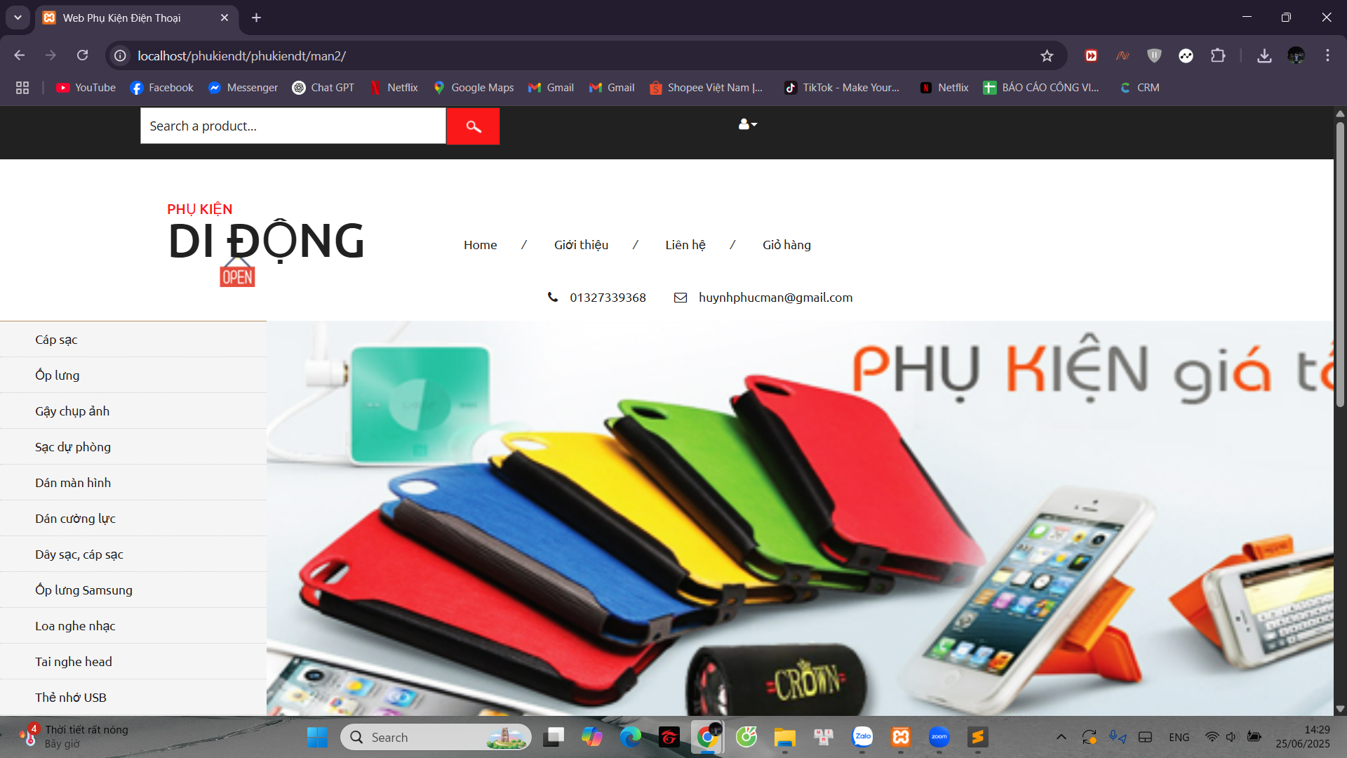Full code website Bán Phụ Kiện Điện Thoại