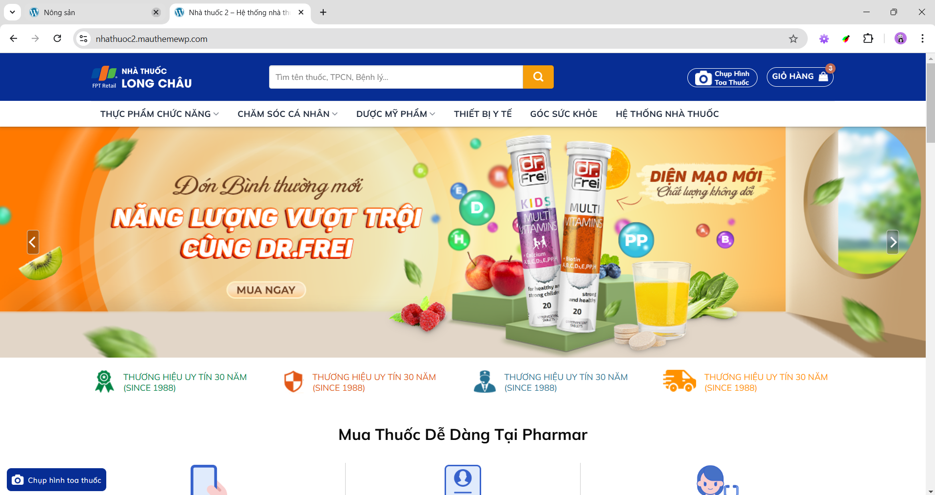 Source code website wordpress nhà thuốc thực phẩm chức năng bán thuốc online hiệu thuốc pharmacy