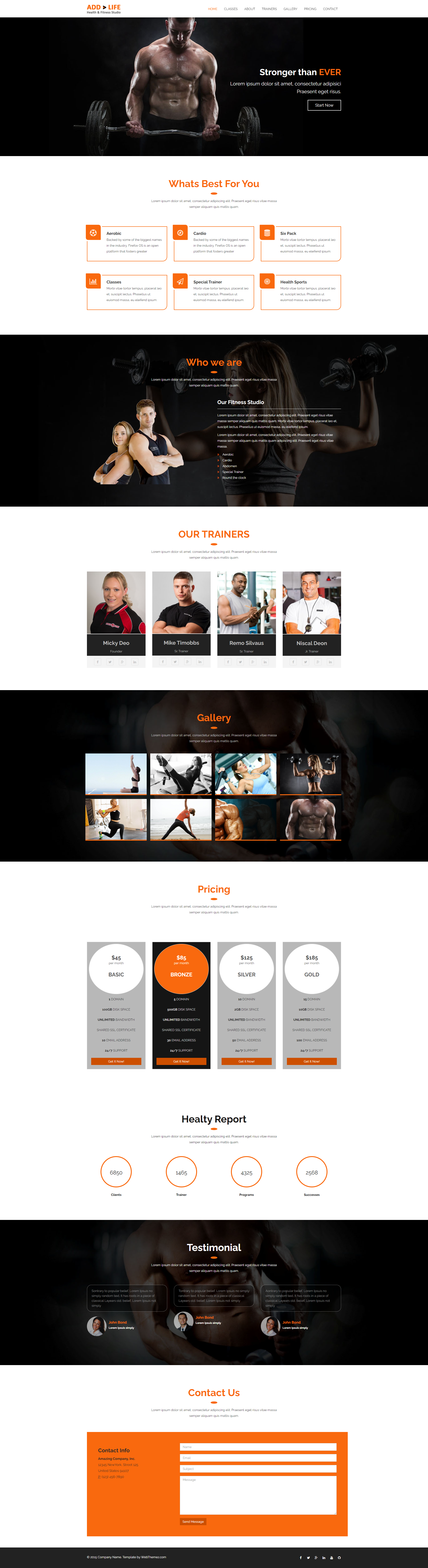 Code giao diện website giới thiệu cho phòng tập gym chuẩn responsive bằng bootstrap