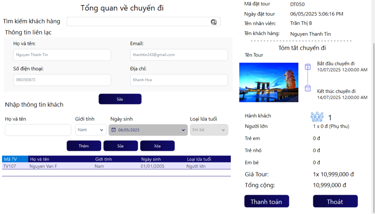 Source code Quản lý Tour du lịch - WINFORM C# + báo cáo chi tiết + slide