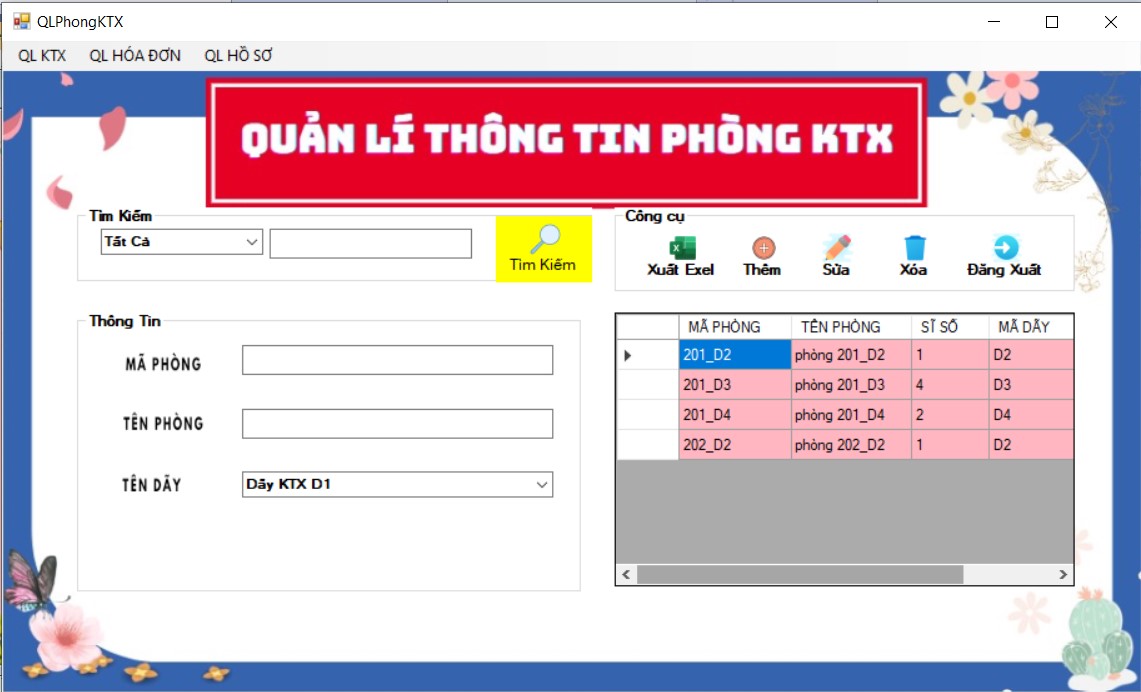 ĐỒ ÁN + BÁO CÁO Phần Mềm Quản Lí Kí Túc Xá Trường Học Bằng WINFROM C# SQLSERVER đầy đủ các chức năng quản trị + báo cáo