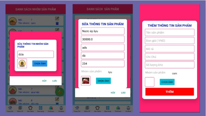 (ANDROID JAVA + SQLITE + BÁO CÁO WORD ) App đặt hàng nước ép trái cây android có đầy đủ chức năng quản trị và đặt hàng, thanh toán.