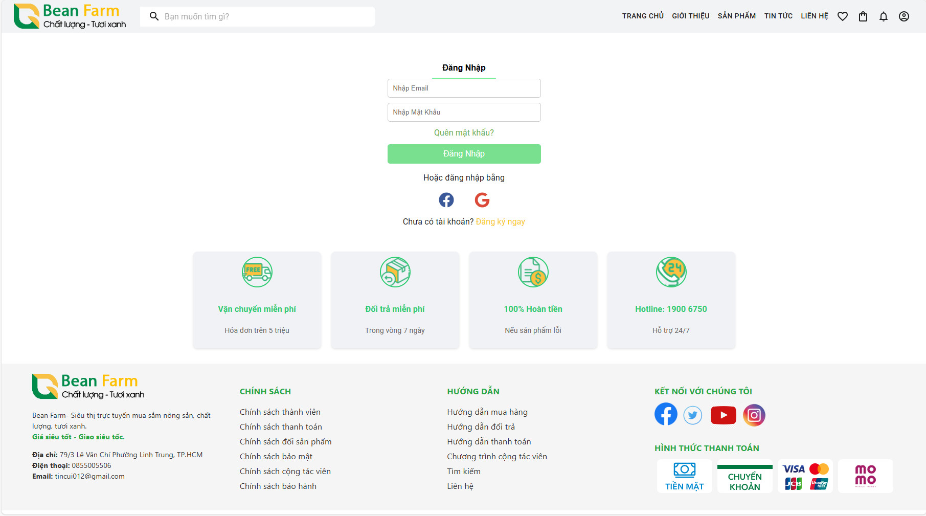 Website thực phẩm sạch web ReactJs + Material UI + Api Springboot + MySql và tặng thêm báo cáo làm rất kĩ càng gồm ERD ,...