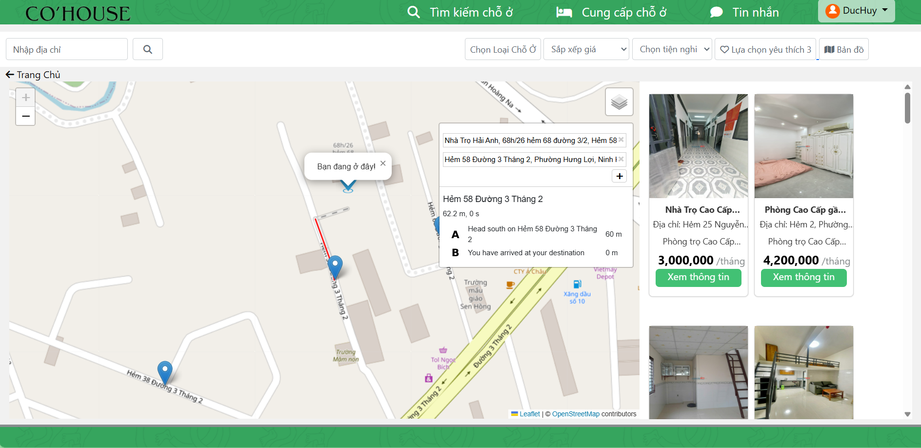 Source code website tìm kiếm nhà trọ php mysql đồ án quản lý phòng trọ nhà trọ bất động sản tích hợp OpenStreetMap