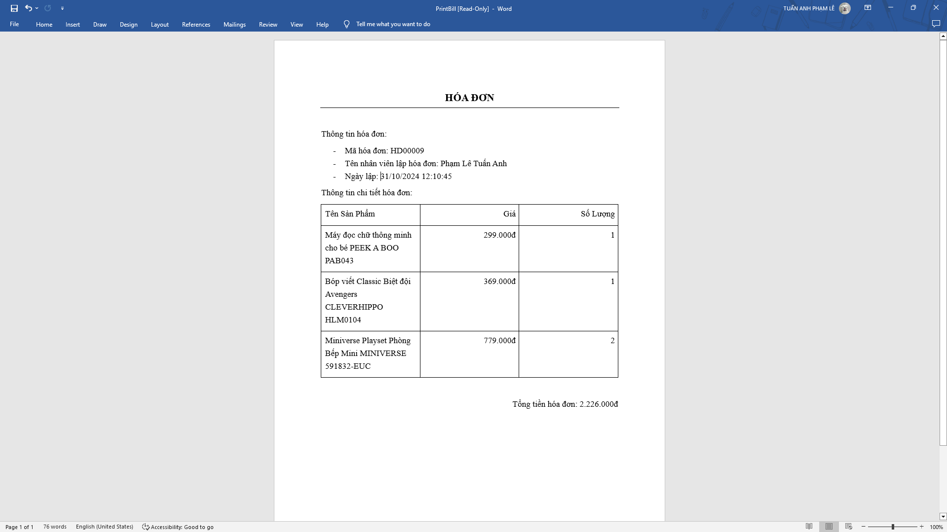 Full Source + Báo cáo | Phần Mềm Quản Lý Cửa Hàng Đồ Chơi | .NET C# + SQLServer