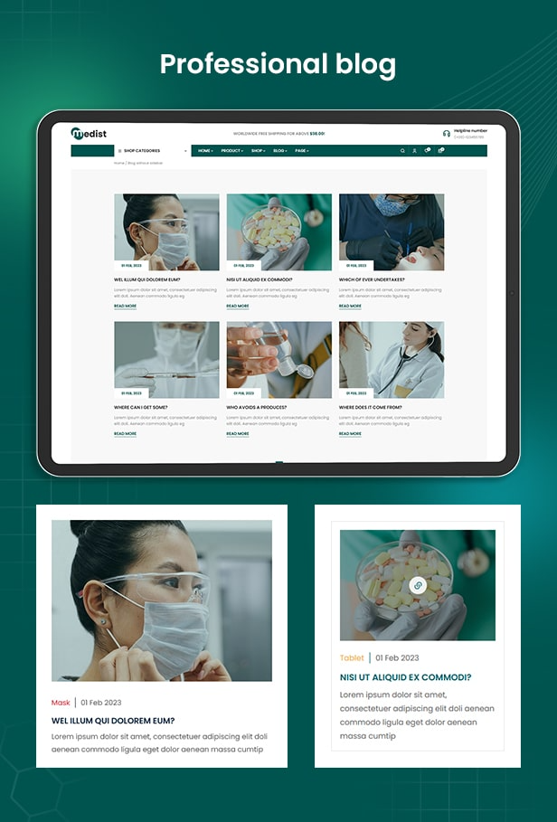 Html template website thương mại điện tử thiết bị y tế quản lý bệnh viện quản lý nhà thuốc Medist Medical pharmacy.