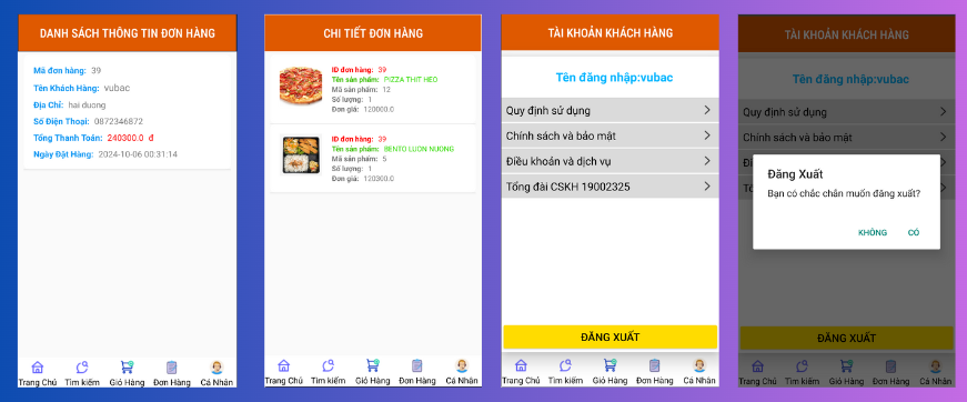 (ANDROID JAVA + SQLITE) App bán hàng đặt đồ ăn android có đầy đủ chức năng quản trị và đặt hàng, xem giỏ hàng thanh toán, xem chi tiết đơn hàng,...