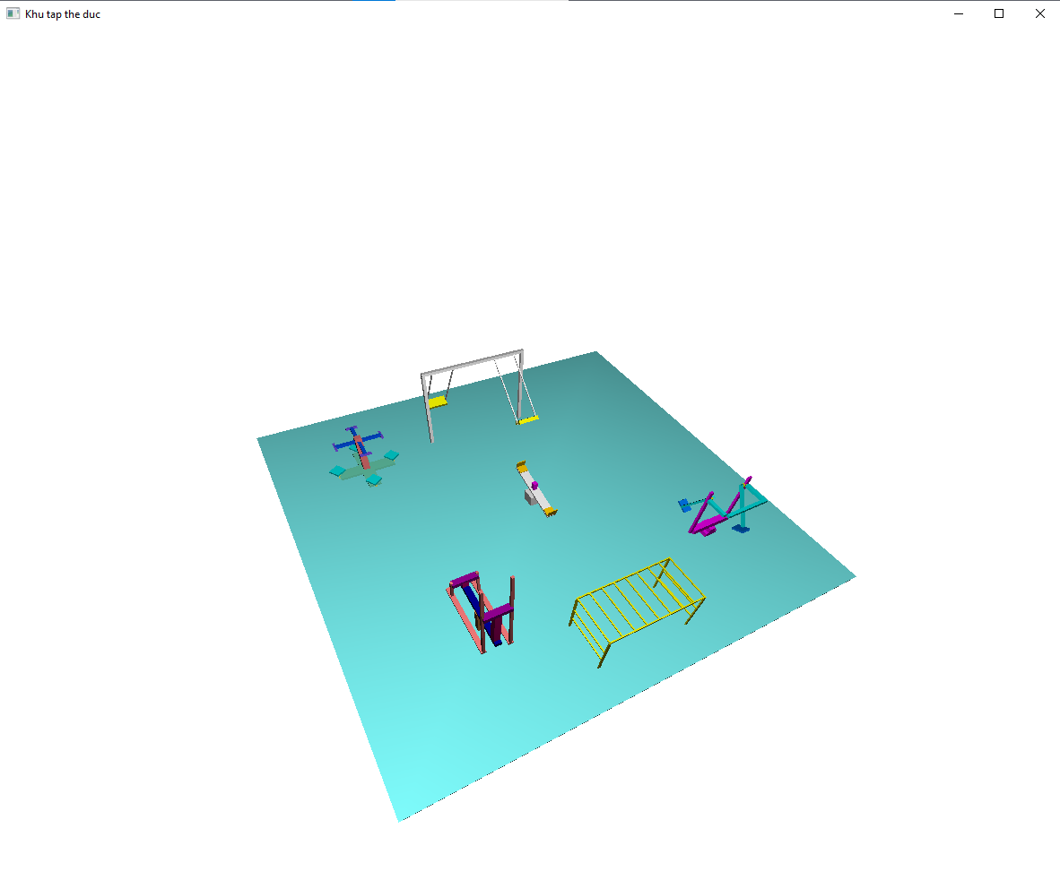 Đồ họa máy tính chia sẻ source code mô phỏng khu tập thể dục bằng openGL c++