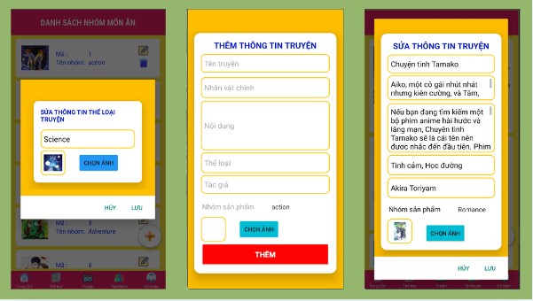 (ANDROID JAVA + SQLITE ) App đọc truyện tranh Anime có đầy đủ chức năng quản trị và người dùng.