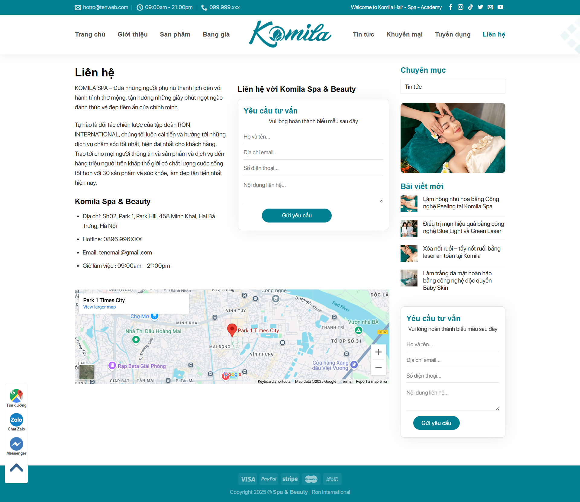 Source code wordpress website spa thẩm mỹ viện website giới thiệu spa thẩm mỹ viện làm đẹp